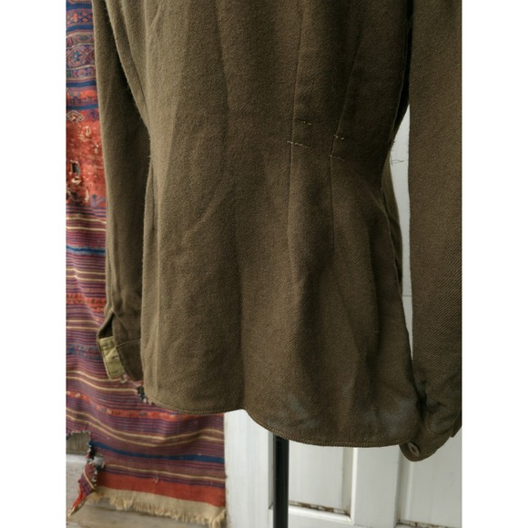 Vintage WW2 Canadian Cadet Wool Battledress Blouse Jacket Green OD 1940s M Army - Picture 14 of 16